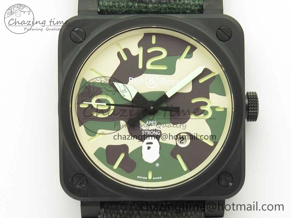 BR 03-92 PVD 1:1 Best Edition Camouflage Apes Dial on Camouflage Nylon Strap MIYOTA 9015 V Practical 5176