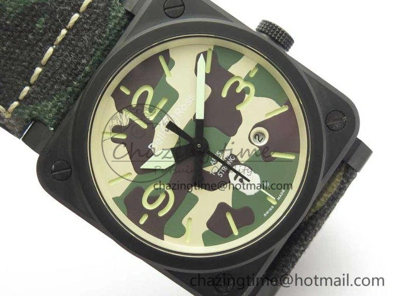 BR 03-92 PVD 1:1 Best Edition Camouflage Apes Dial on Camouflage Nylon Strap MIYOTA 9015 V Practical 5176