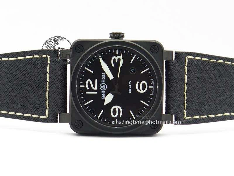 Packable BR 03-92 PVD Case Black Dial 42.5mm On Leather Strap MIYOTA 9015 V 5229