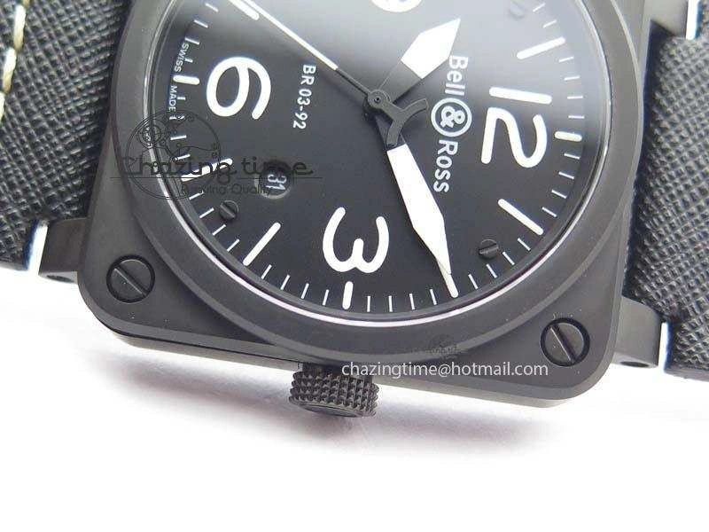 Packable BR 03-92 PVD Case Black Dial 42.5mm On Leather Strap MIYOTA 9015 V 5229