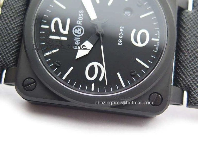 Packable BR 03-92 PVD Case Black Dial 42.5mm On Leather Strap MIYOTA 9015 V 5229