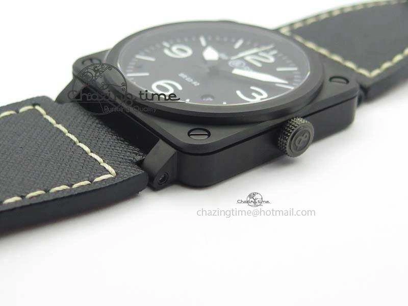 Packable BR 03-92 PVD Case Black Dial 42.5mm On Leather Strap MIYOTA 9015 V 5229