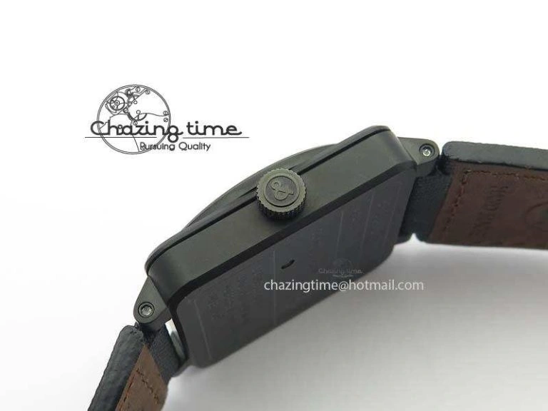 Packable BR 03-92 PVD Case Black Dial 42.5mm On Leather Strap MIYOTA 9015 V 5229