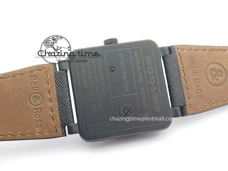 Packable BR 03-92 PVD Case Black Dial 42.5mm On Leather Strap MIYOTA 9015 V 5229