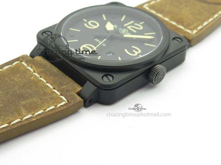 ComfortFit BR 03-92 PVD Case Black Dial 42.5mm On Leather Strap MIYOTA 9015 V 5228