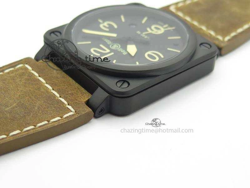 ComfortFit BR 03-92 PVD Case Black Dial 42.5mm On Leather Strap MIYOTA 9015 V 5228