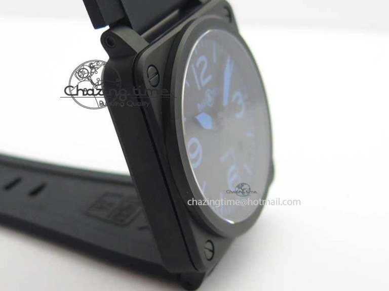 BR 03-92 PVD Case Black Dial Blue Number 42.5mm On Rubber Strap MIYOTA 9015 V AllSeason 5247