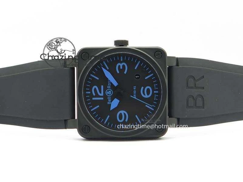 BR 03-92 PVD Case Black Dial Blue Number 42.5mm On Rubber Strap MIYOTA 9015 V AllSeason 5247
