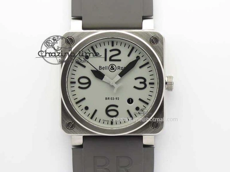 BR 03-92 PVD Case Black Dial Blue Number 42.5mm On Rubber Strap MIYOTA 9015 V AllSeason 5247
