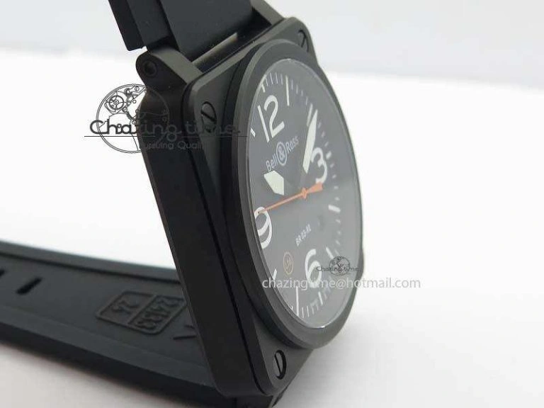 Tailored BR 03-92 PVD Case Black Dial Orange Sec Hand 42.5mm On Rubber Strap MIYOTA 9015 V 5226