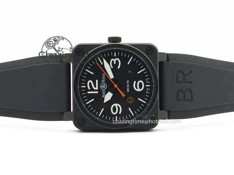 Tailored BR 03-92 PVD Case Black Dial Orange Sec Hand 42.5mm On Rubber Strap MIYOTA 9015 V 5226