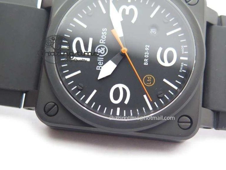 Tailored BR 03-92 PVD Case Black Dial Orange Sec Hand 42.5mm On Rubber Strap MIYOTA 9015 V 5226