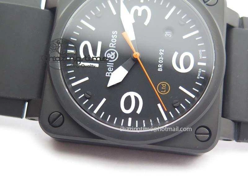 Tailored BR 03-92 PVD Case Black Dial Orange Sec Hand 42.5mm On Rubber Strap MIYOTA 9015 V 5226