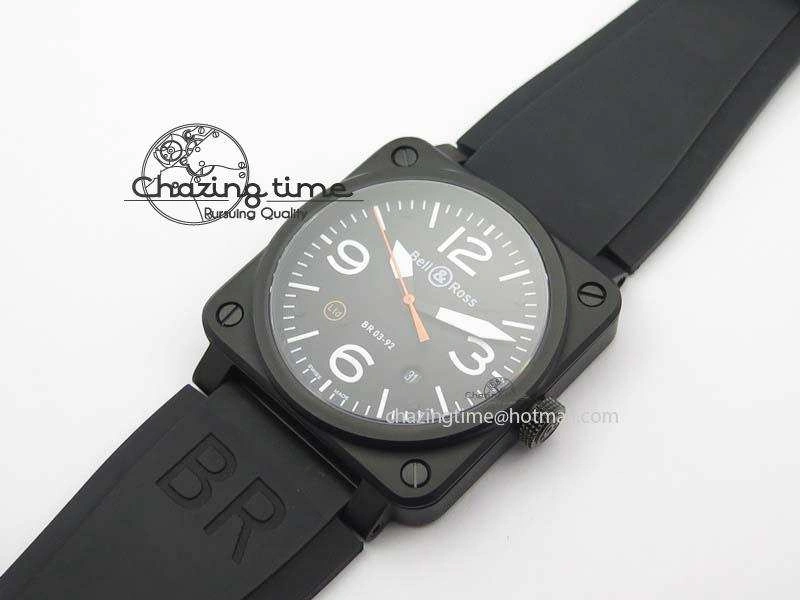 Tailored BR 03-92 PVD Case Black Dial Orange Sec Hand 42.5mm On Rubber Strap MIYOTA 9015 V 5226