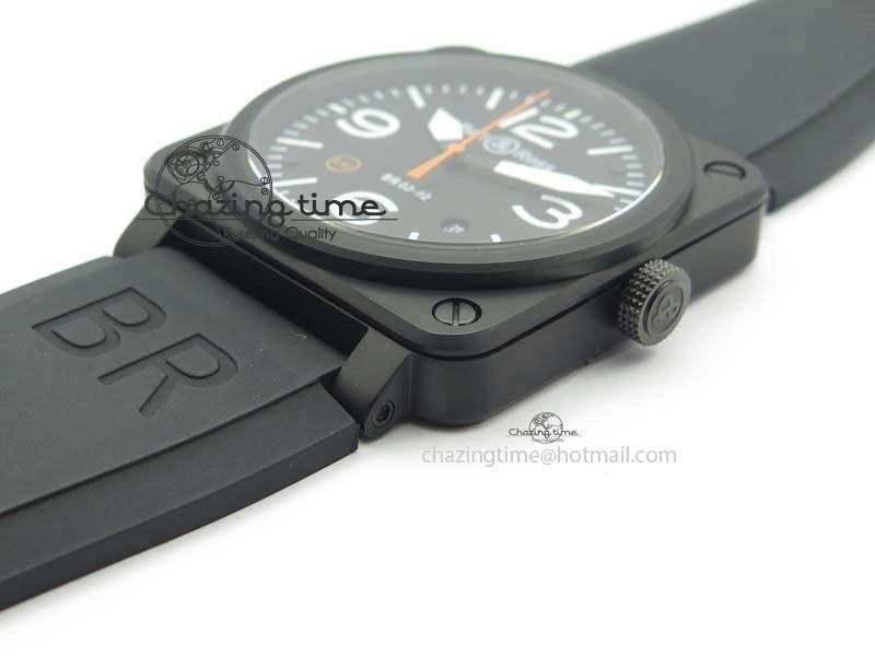 Tailored BR 03-92 PVD Case Black Dial Orange Sec Hand 42.5mm On Rubber Strap MIYOTA 9015 V 5226