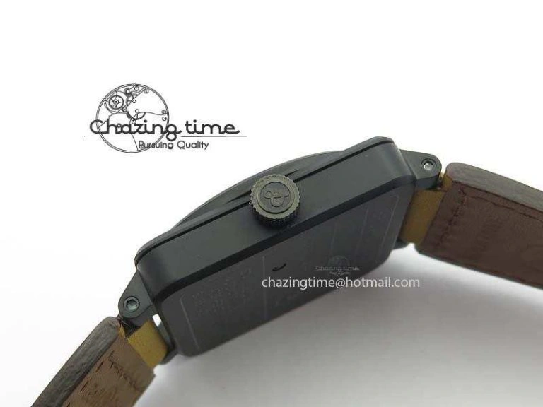 BR 03-92 PVD Case Cream Dial 42.5mm On Leather Strap MIYOTA 9015 V Fashionable 5236