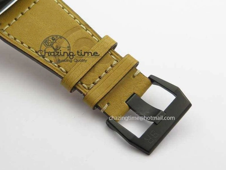 BR 03-92 PVD Case Cream Dial 42.5mm On Leather Strap MIYOTA 9015 V Fashionable 5236