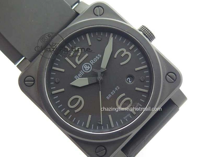 Resilient BR 03-92 PVD Case V2 42.5mm Black Dial On Rubber Strap MIYOTA 5221