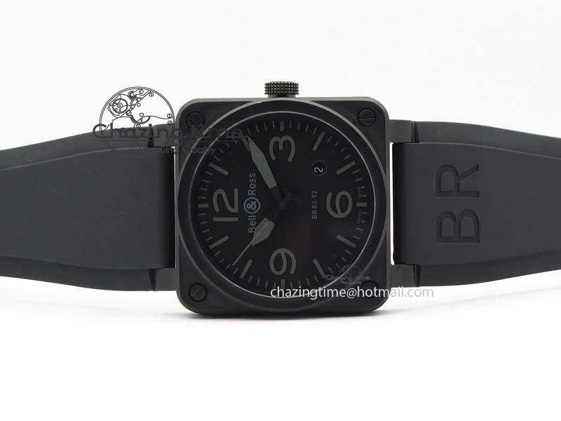 Resilient BR 03-92 PVD Case V2 42.5mm Black Dial On Rubber Strap MIYOTA 5221