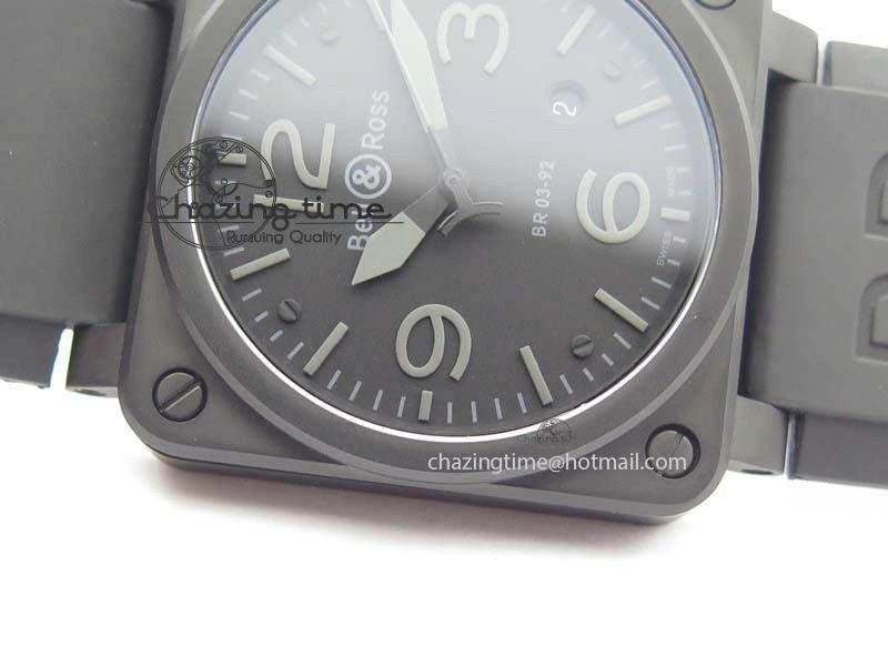 Resilient BR 03-92 PVD Case V2 42.5mm Black Dial On Rubber Strap MIYOTA 5221