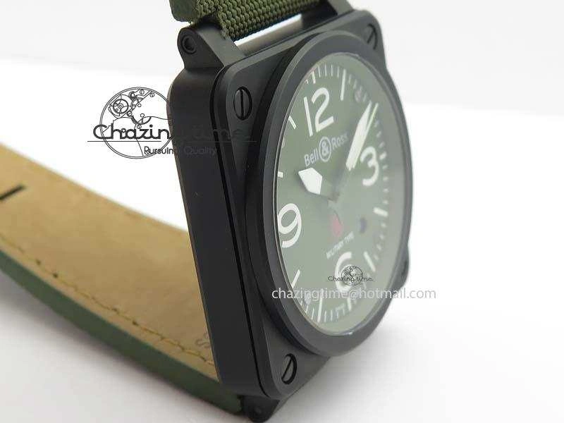 FlexibleFit BR 03-92 PVD Case V2 42.5mm Green Dial On Canvas Strap MIYOTA 5225