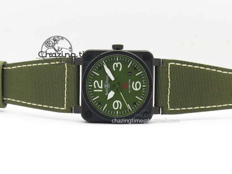 FlexibleFit BR 03-92 PVD Case V2 42.5mm Green Dial On Canvas Strap MIYOTA 5225
