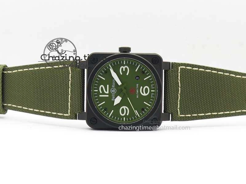FlexibleFit BR 03-92 PVD Case V2 42.5mm Green Dial On Canvas Strap MIYOTA 5225