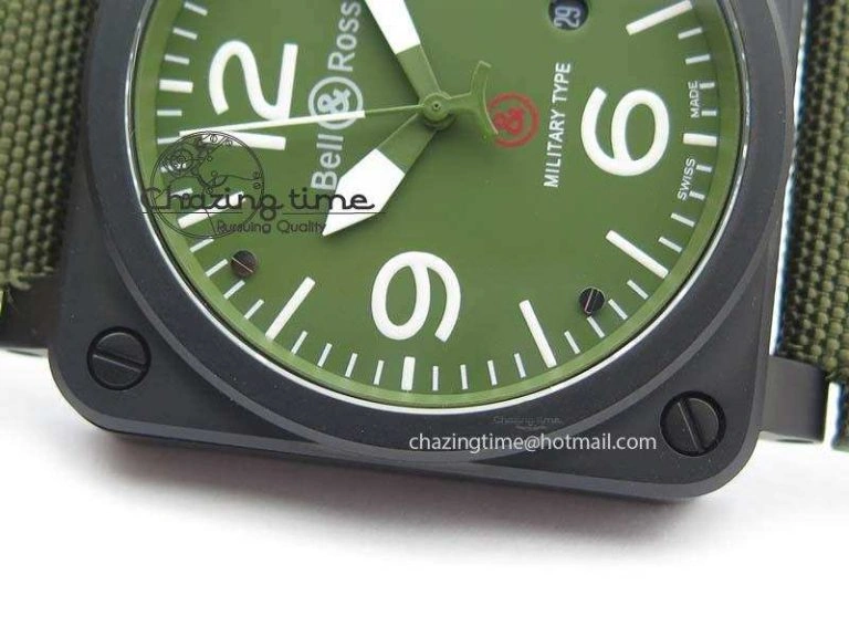 FlexibleFit BR 03-92 PVD Case V2 42.5mm Green Dial On Canvas Strap MIYOTA 5225