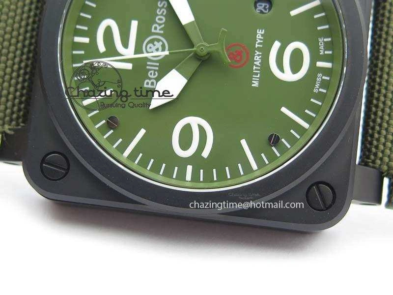 FlexibleFit BR 03-92 PVD Case V2 42.5mm Green Dial On Canvas Strap MIYOTA 5225