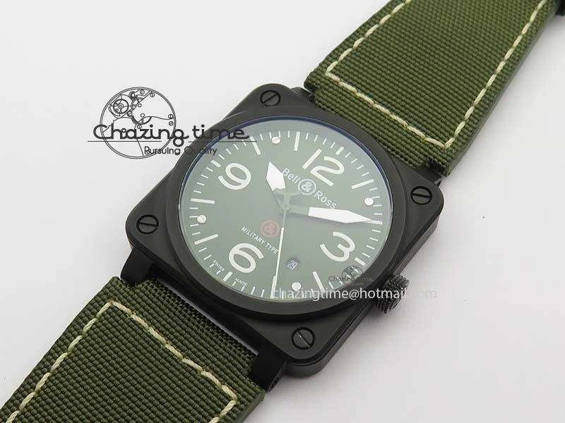 FlexibleFit BR 03-92 PVD Case V2 42.5mm Green Dial On Canvas Strap MIYOTA 5225