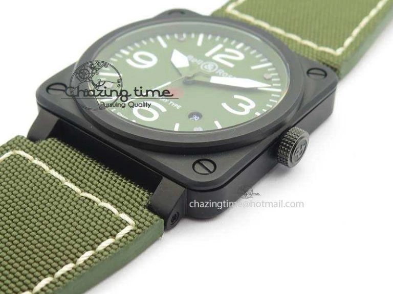 FlexibleFit BR 03-92 PVD Case V2 42.5mm Green Dial On Canvas Strap MIYOTA 5225