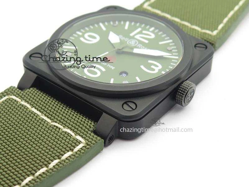 FlexibleFit BR 03-92 PVD Case V2 42.5mm Green Dial On Canvas Strap MIYOTA 5225
