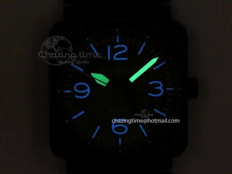 BR 03-92 PVD Case V2 42.5mm Green Dial On Rubber Strap MIYOTA Comfortable 5222