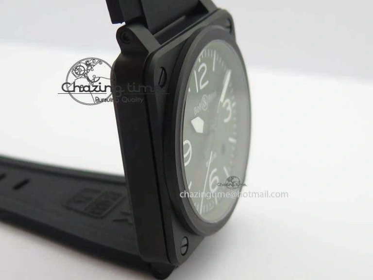 BR 03-92 PVD Case V2 42.5mm Green Dial On Rubber Strap MIYOTA Comfortable 5222