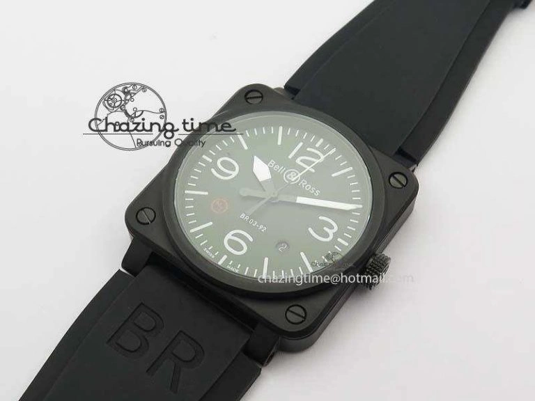 BR 03-92 PVD Case V2 42.5mm Green Dial On Rubber Strap MIYOTA Comfortable 5222