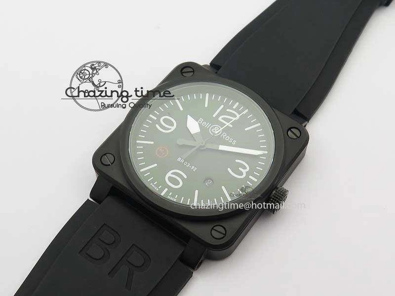 BR 03-92 PVD Case V2 42.5mm Green Dial On Rubber Strap MIYOTA Comfortable 5222