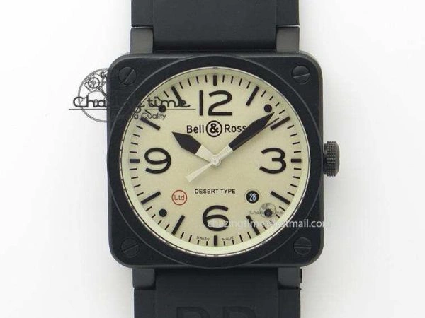 Compact BR 03-92 PVD Desert Type 42 mm On Black Rubber Strap MIYOTA 5241