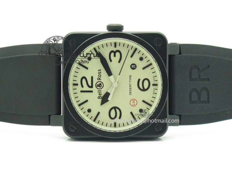Compact BR 03-92 PVD Desert Type 42 mm On Black Rubber Strap MIYOTA 5241