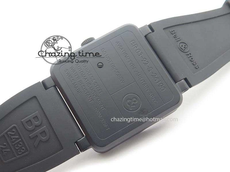 Compact BR 03-92 PVD Desert Type 42 mm On Black Rubber Strap MIYOTA 5241