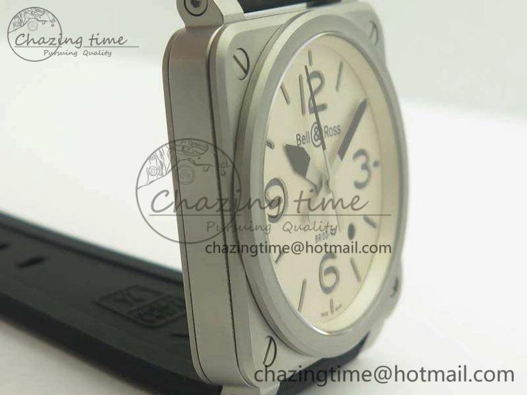 BR 03-92 SS 42.5mm Cream Dial On Rubber Strap MIYOTA9015 V Resilient 5188