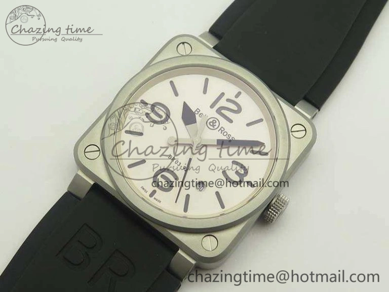 BR 03-92 SS 42.5mm Cream Dial On Rubber Strap MIYOTA9015 V Resilient 5188