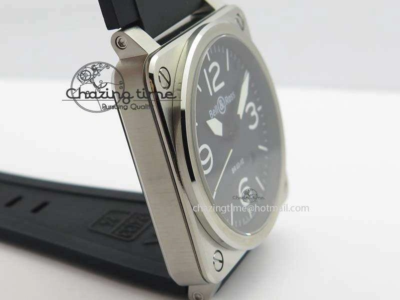 Lightweight BR 03-92 SS 42MM Black Dial On Black Rubber Strap MIYOTA 5235