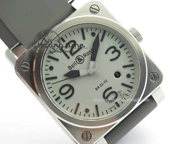 ComfortFit BR 03-92 SS 42MM Gray Dial On Gray Rubber Strap MIYOTA 5237