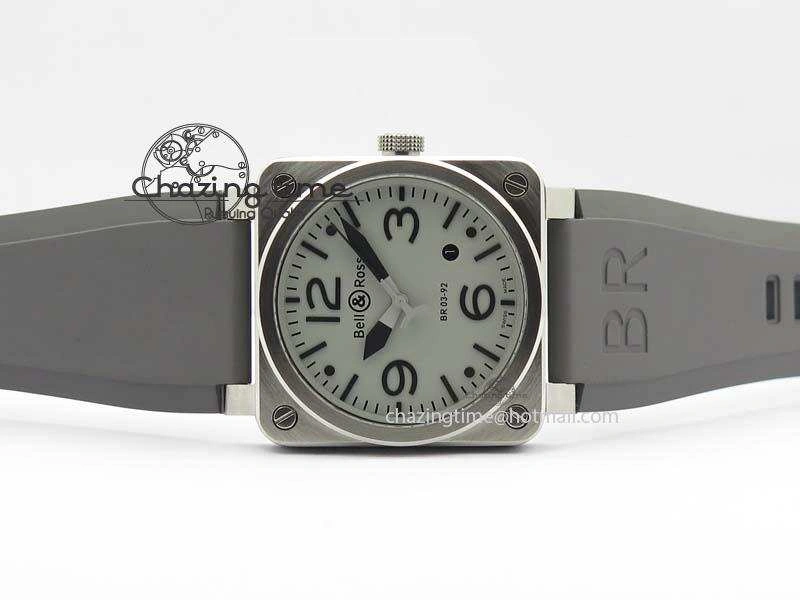 ComfortFit BR 03-92 SS 42MM Gray Dial On Gray Rubber Strap MIYOTA 5237