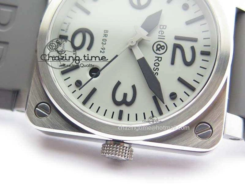 ComfortFit BR 03-92 SS 42MM Gray Dial On Gray Rubber Strap MIYOTA 5237