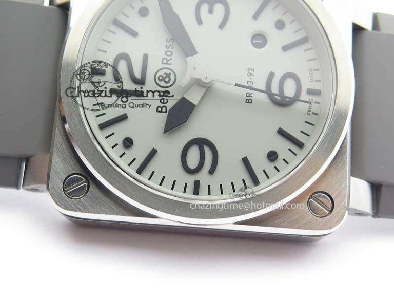 ComfortFit BR 03-92 SS 42MM Gray Dial On Gray Rubber Strap MIYOTA 5237