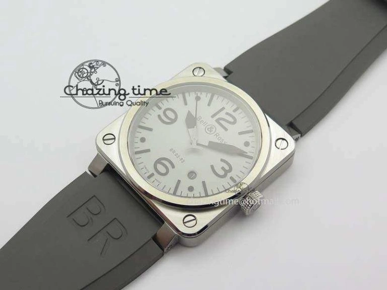 ComfortFit BR 03-92 SS 42MM Gray Dial On Gray Rubber Strap MIYOTA 5237