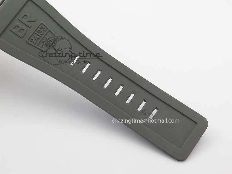 ComfortFit BR 03-92 SS 42MM Gray Dial On Gray Rubber Strap MIYOTA 5237