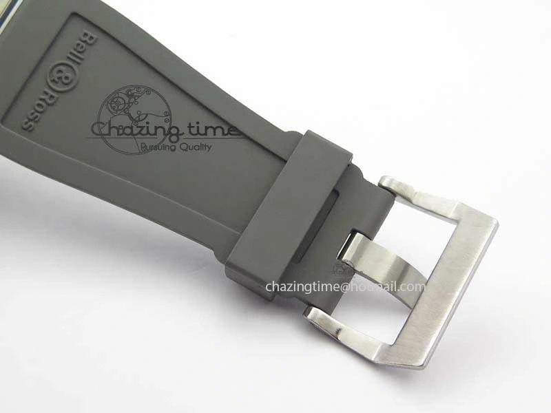 ComfortFit BR 03-92 SS 42MM Gray Dial On Gray Rubber Strap MIYOTA 5237
