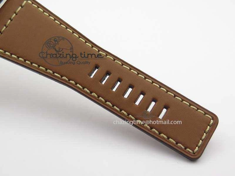 EasyCare BR 03-92 SS 42MM White Dial RG Bezel On Brown Leather Strap MIYOTA 5231
